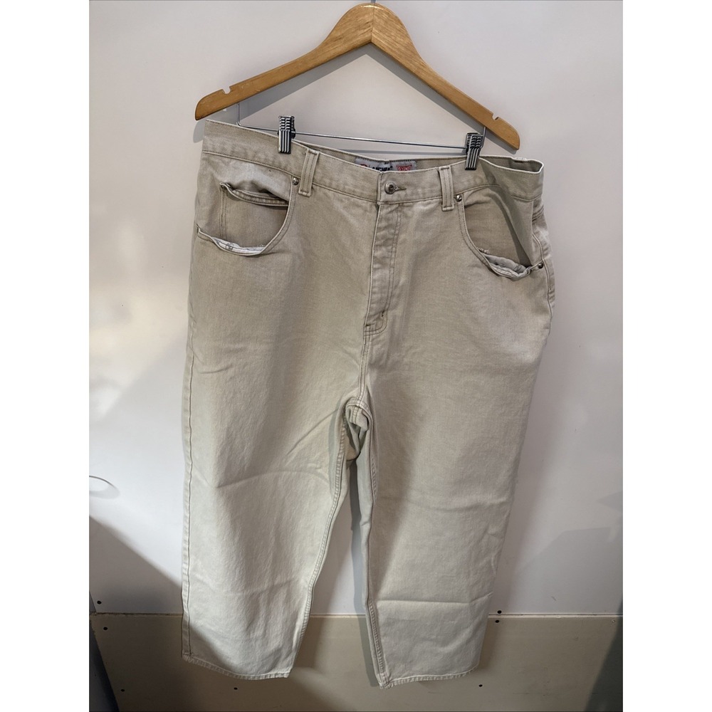 Vintage Anchor Beige Jeans Mens 42x30 Denim Beyond Baggy Fit Wide Leg Skater 90s